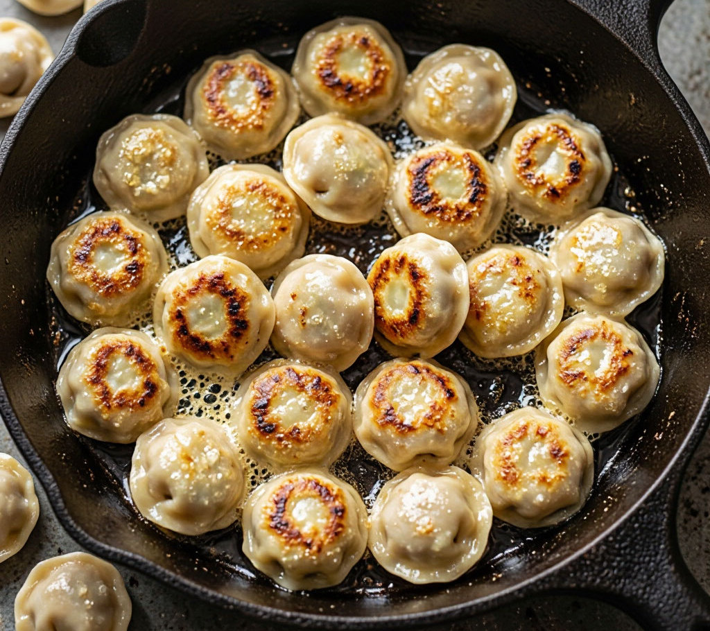 Жареные пельмени
