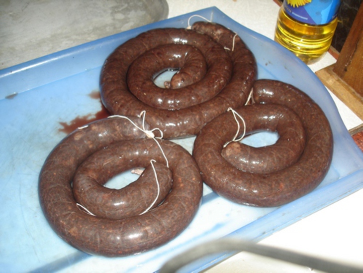 Приготовление кровяной колбасы